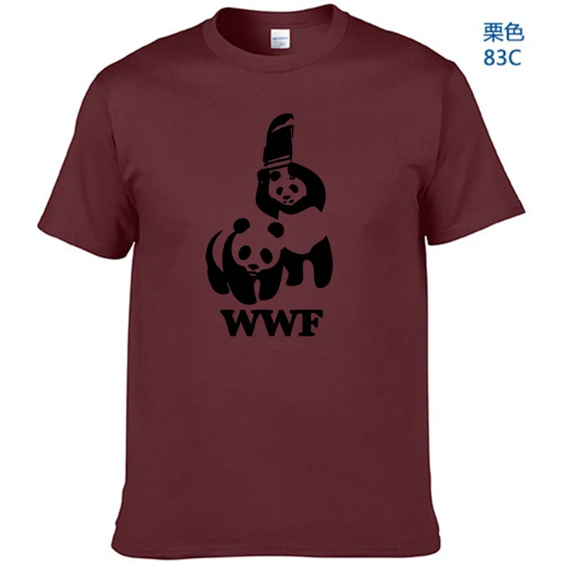WEWANLD WWF борьба панда комедия короткий рукав прохладный Camiseta Футболка мужская