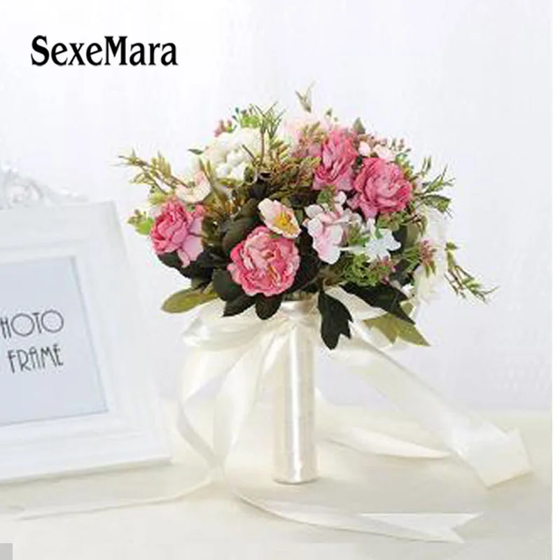 SexeMara/цвета слоновой кости розовый шампанского синий букет с цветами для