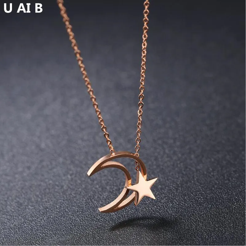 Корейская версия новой девушки розовое золото цвет ожерелье титана стали