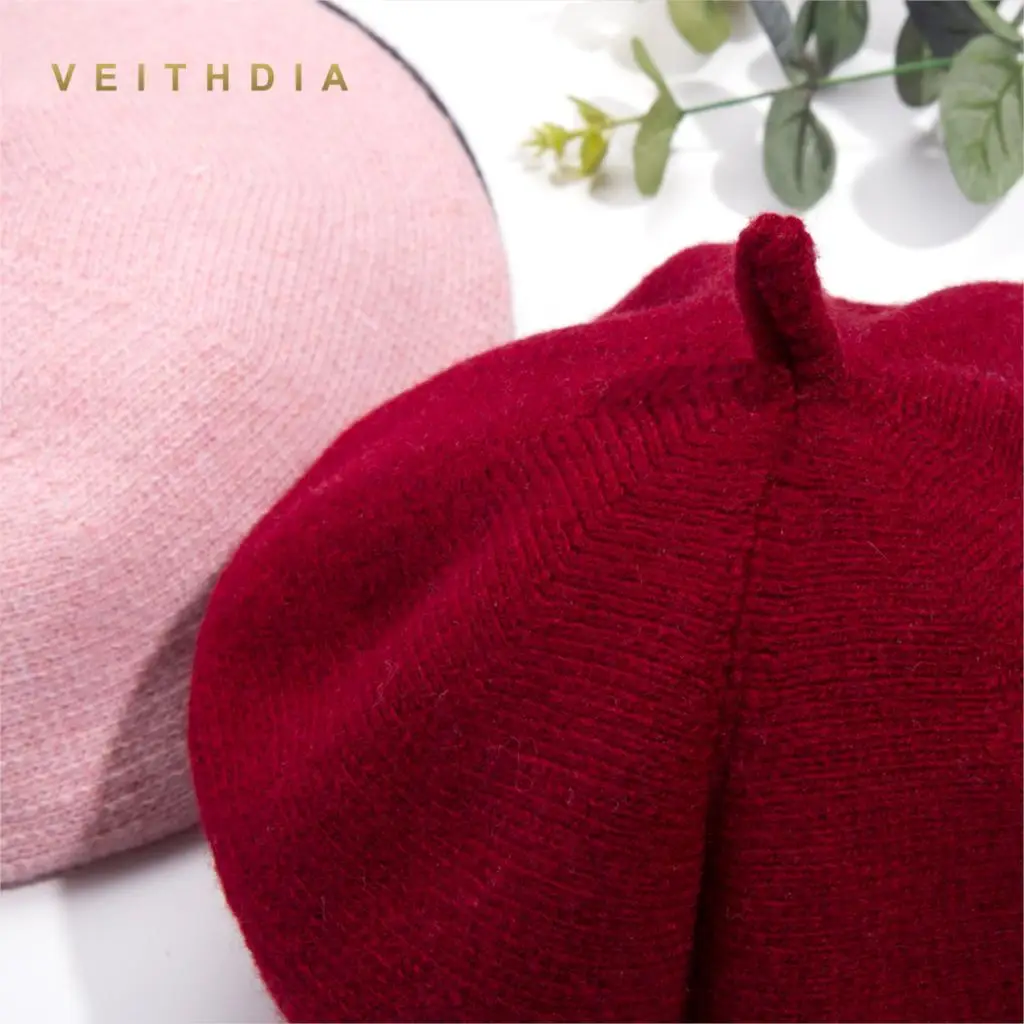 VEITHDIA, зимние шапки-береты, новинка, шерсть, кашемир, женские, теплые, брендовые, повседневные, высокое качество, женские, Vogue, вязаные шапки для девочек, шапка