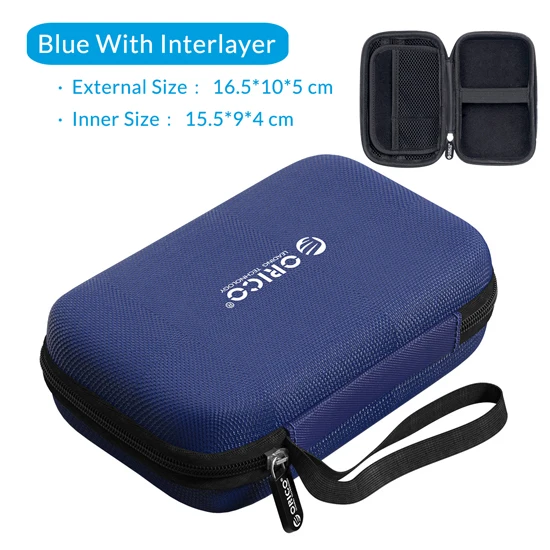 PH-A20-Blue ORICO Внешний жесткий чехол для хранения HDD SSD сумка для 2,5 жесткого диска внешний аккумулятор USB кабель зарядное устройство Внешний аккумулятор наушники чехол PHM черный - Цвет: PH-A20-Blue