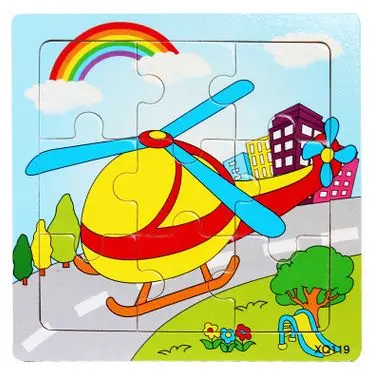 Деревянные пазлы с забавными мультяшными животными развивающие игрушки для