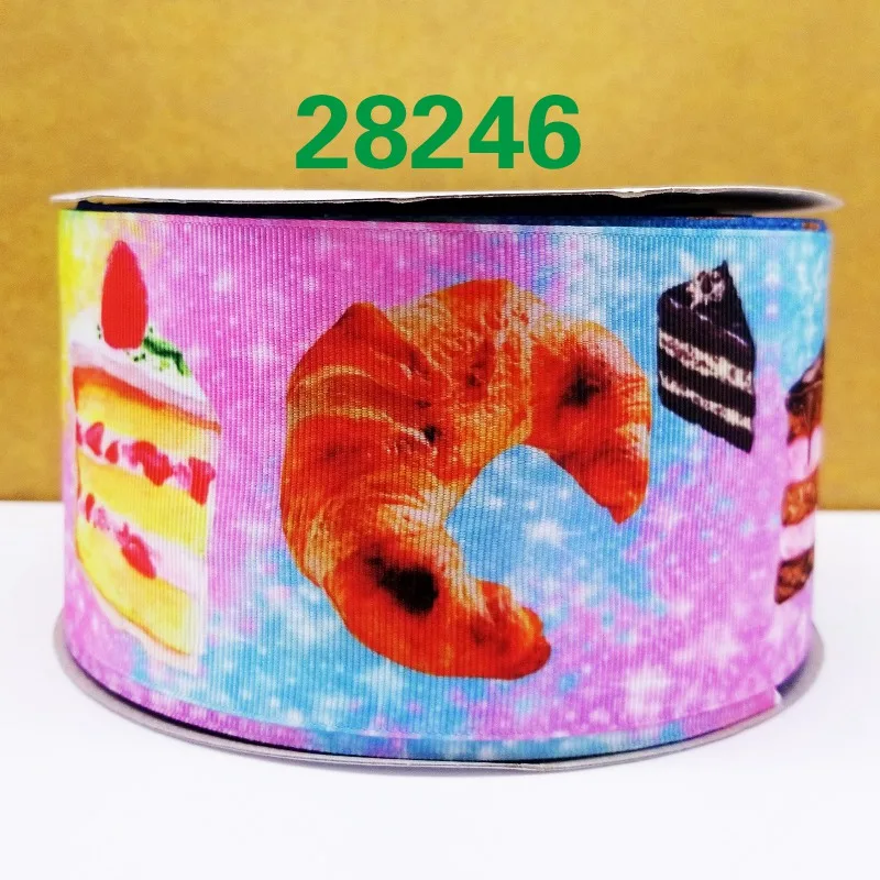50 ярдов мультфильм напечатанный grosgrain ленты 28312 - Цвет: 28246