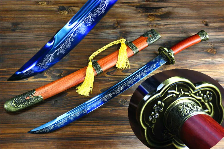 Острый меч мачете Nice Qing Dao синий Высокий клинок из марганцевой стали оболочка