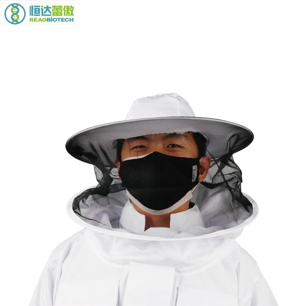 Защитные костюмы пчеловода пчеловодства Apiculture белый молния и костюм с вуалью с шляпой костюм пчелы для пчеловода HDBS-002