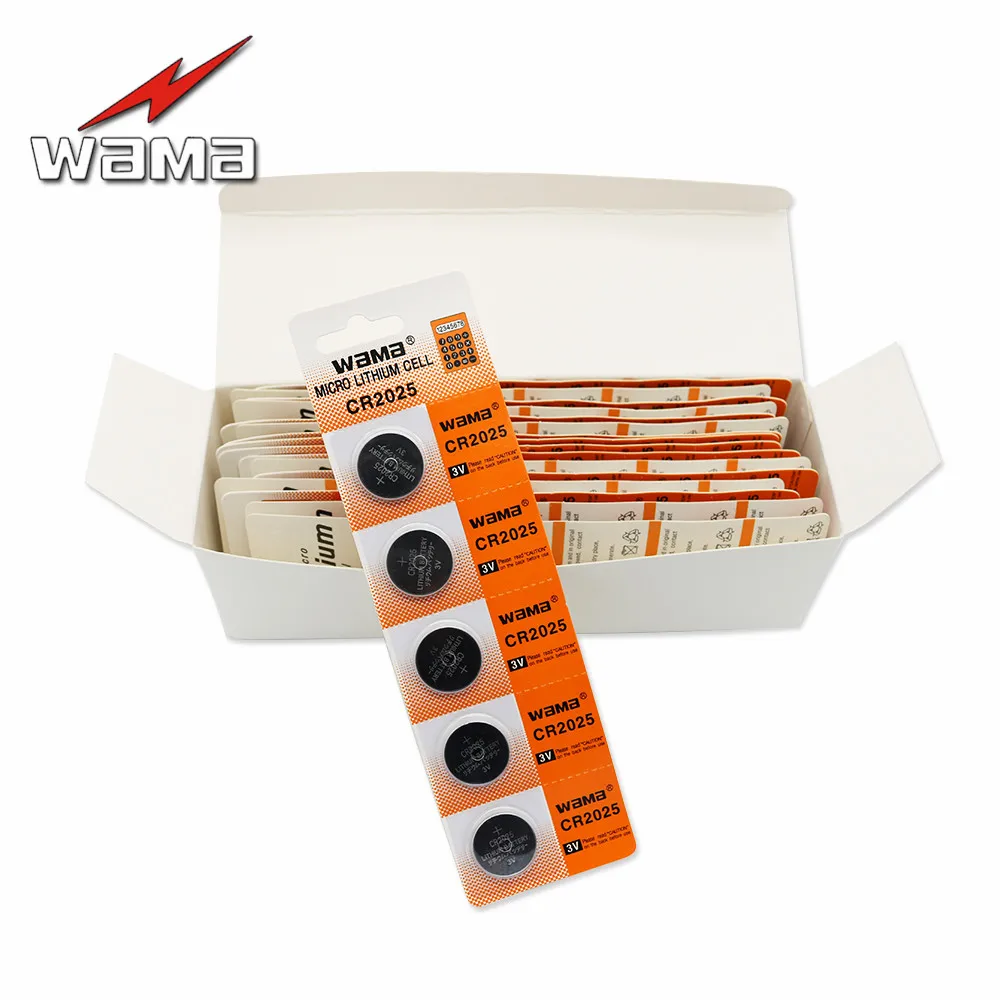 

Литий-ионный 3 в кнопочный аккумулятор 50x Wama CR2025 BR2025 2025 DL2025 ECR2025 KCR2025 LM2025
