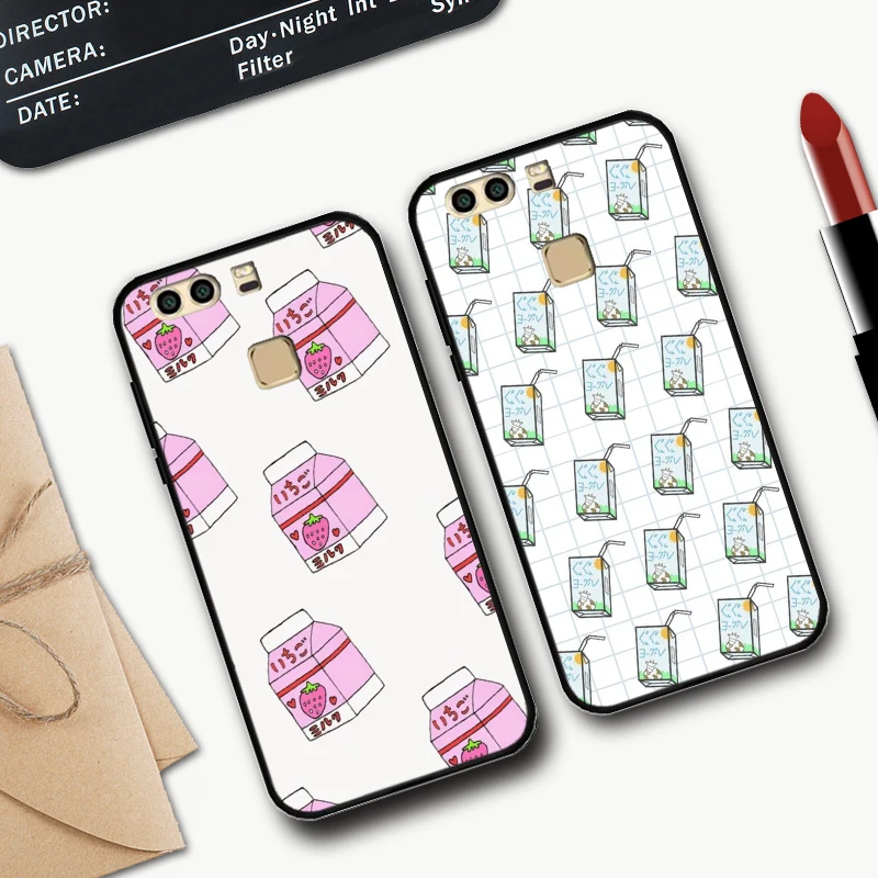 Kawaii Japanese Milk Silicone Case for Huawei honor 6A 7A Pro 7X 8 Lite 8A 8X 8C 9 Note 10 View 20 20S 9X | Мобильные телефоны и