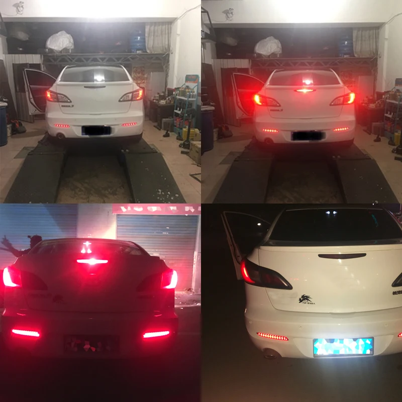 Niscarda 2x светодиодный 3 й стоп сигнал задний бампер красный ДХО противотуманная