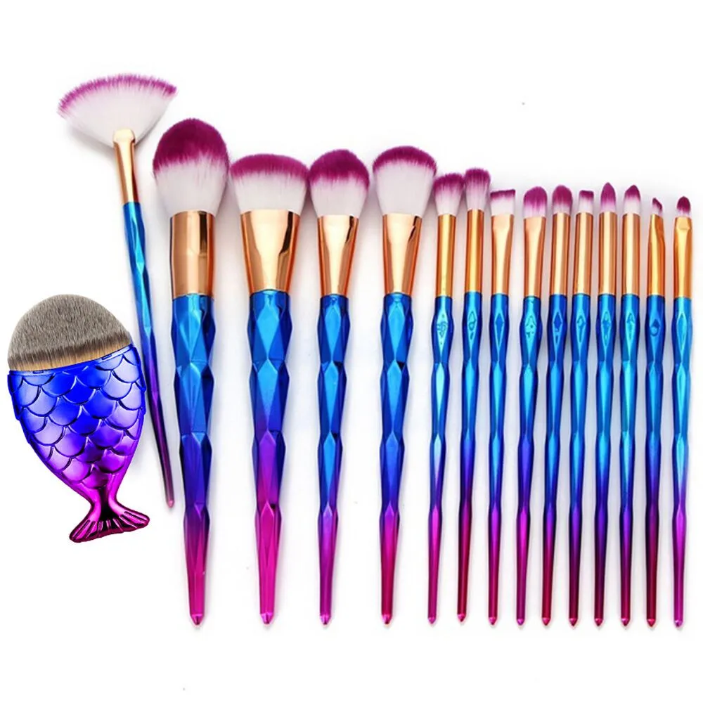 ISHOWTIENDA 16 шт. Макияж Основы бровей подводка для глаз румян Косметические кисти