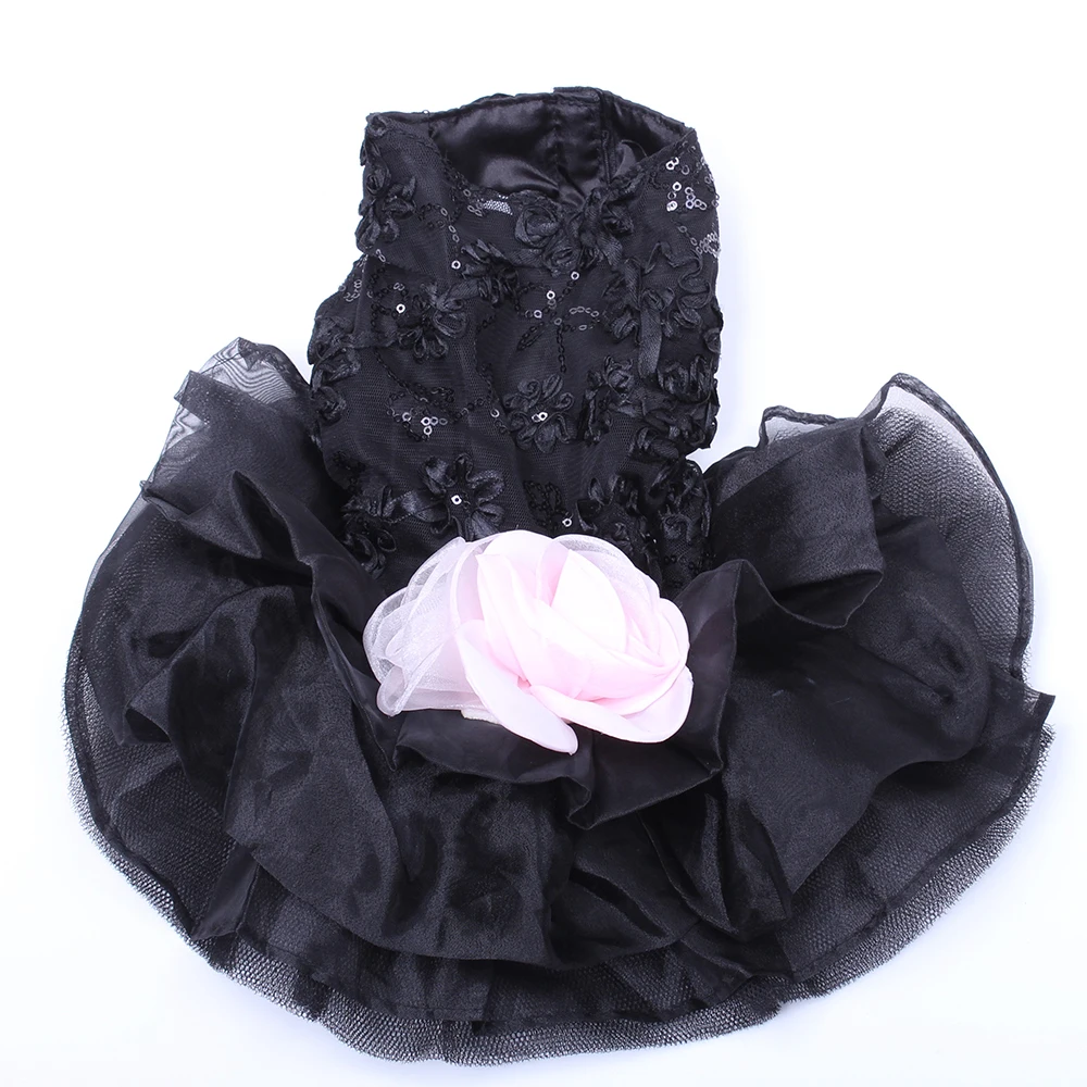 Новая собака кошка свадебное платье пачка большой цветок кружева дизайн