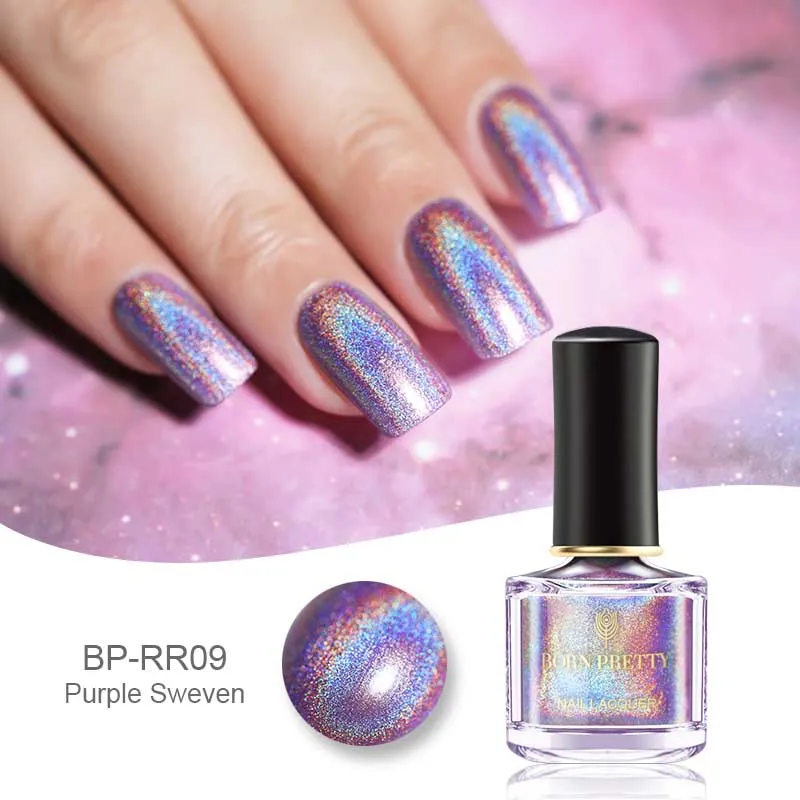 Color27 BORN PRETTY 6ml Iridescent Shiny Holographic Nail Polish Wonderworld Glitter Series Sequins Nail Art Lacquer Manicure Tools - Цвет: Color27