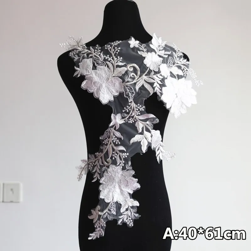 Новая мода вышивка кружева патч используется для украшения свадебного платья DIY