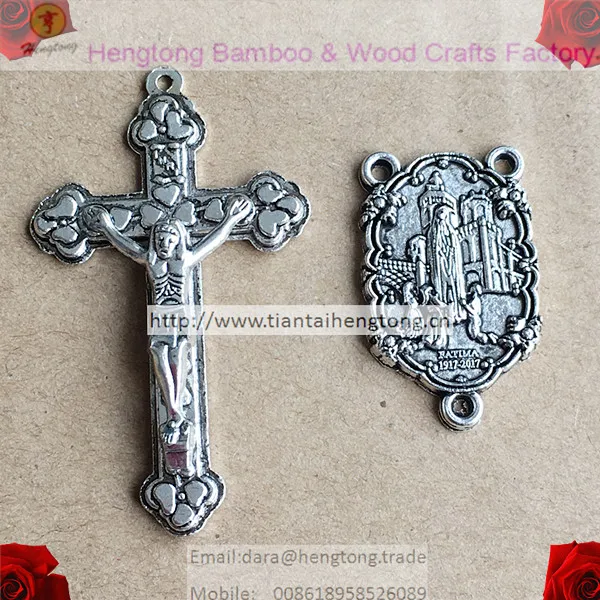 25 компл./упак. Большой античный серебряный Розарий фотоэлемент сплав распятия и