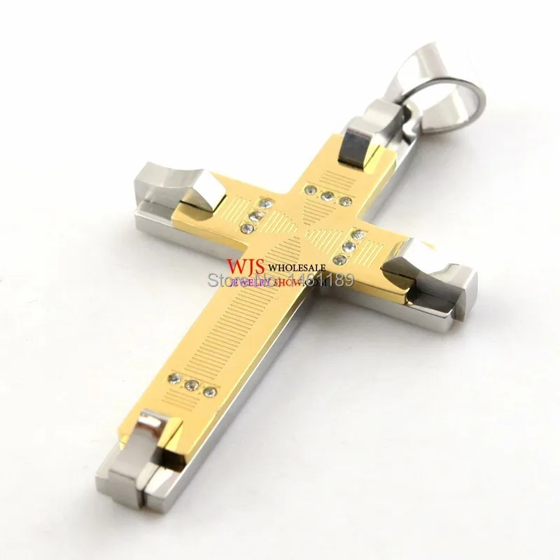 Newest multicolor the three dimensional simple The pulley and crystal Mosaic cross unique dashing with 23 inch Chain Wholesale | Украшения