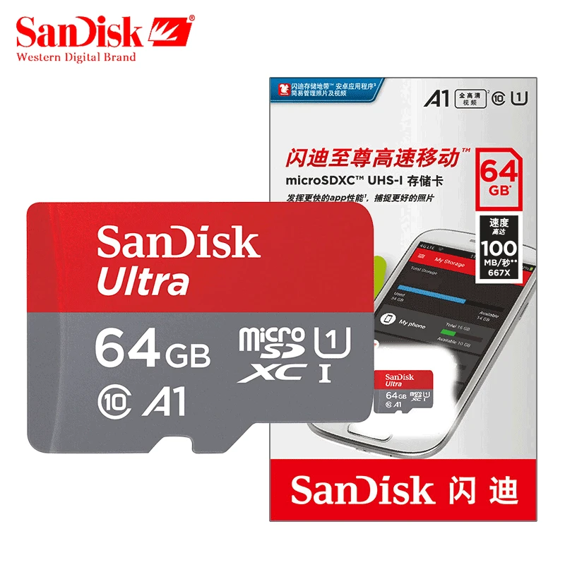 SanDisk Micro TF карты высокоскоростная карта памяти класс 10 16G/32G/64 gb/128g Micro SD карты для samsung, телефона, планшетов