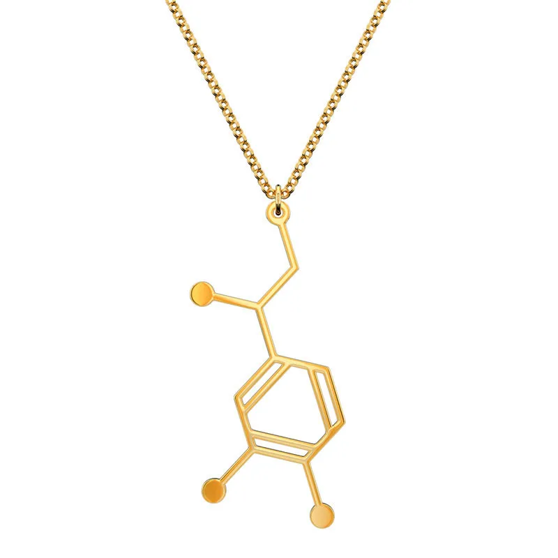 Оптовая продажа ожерелье в виде молекул норадреналина серебро или золото