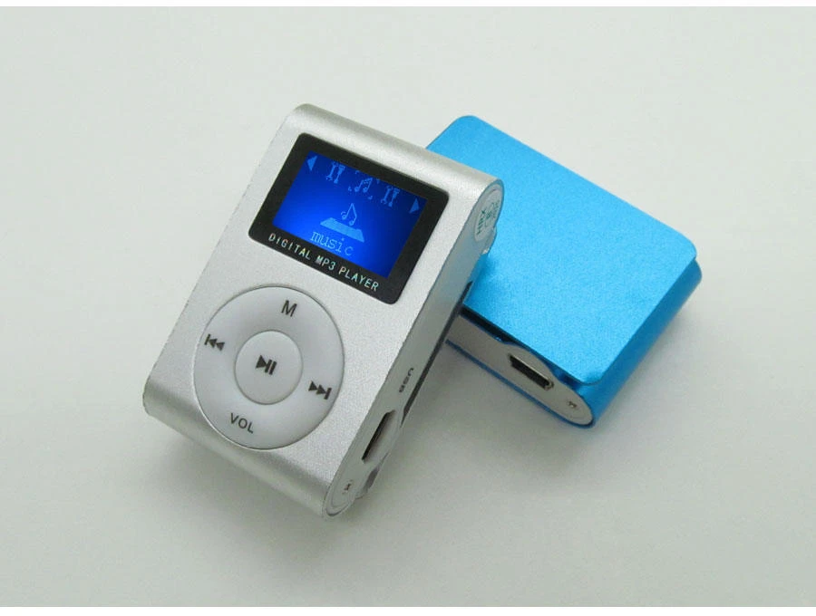 Портативный MP3-плеер с ЖК-экраном мини MP3-плеер с зажимом и слотом для карт Micro TF/SD спортивные MP3 музыкальные плееры+ наушники+ кабель USB
