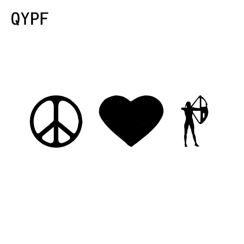 QYPF 14 5*4 3 см крутой мир любовь стрельба из лука Охотник виниловая Автомобильная