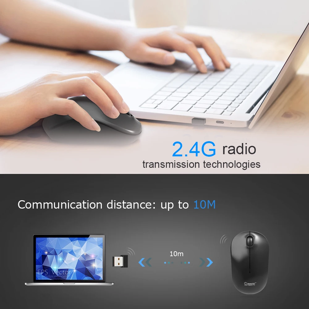 Беспроводная мышь 2,4G Беспроводная Bluetooth компьютерная мышь 1600 точек/дюйм оптическая мышь для настольного ноутбука usb-приемник Прямая