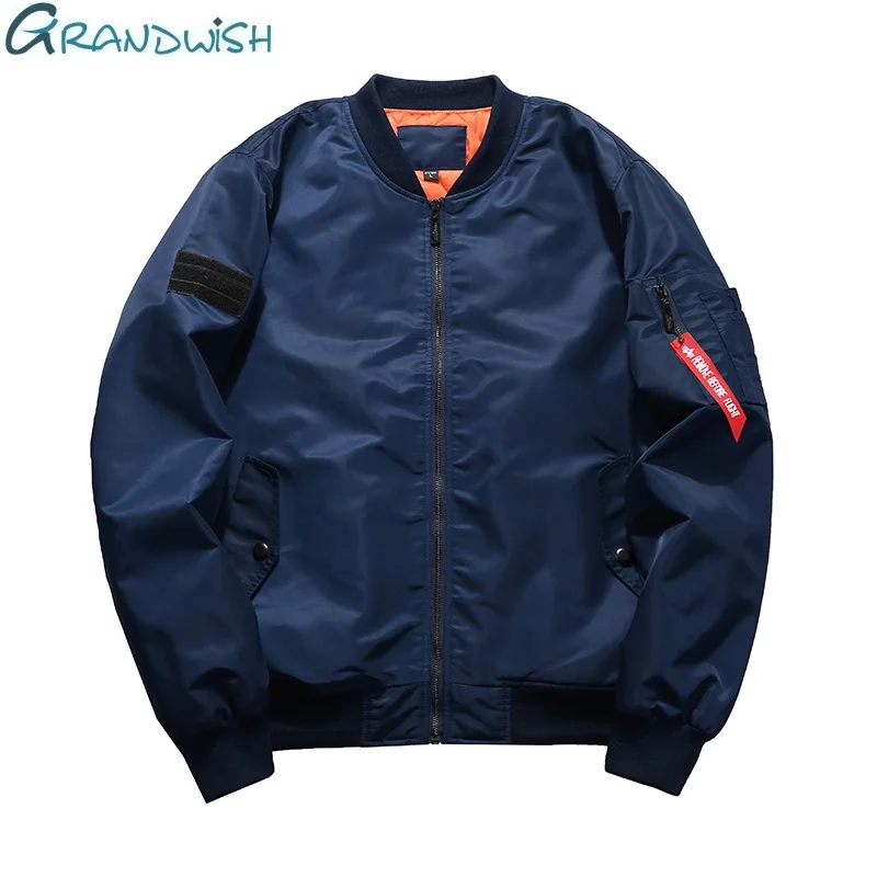 Grandwish американский размер S 5XL Мужская Толстая куртка бомбер хип хоп зимняя