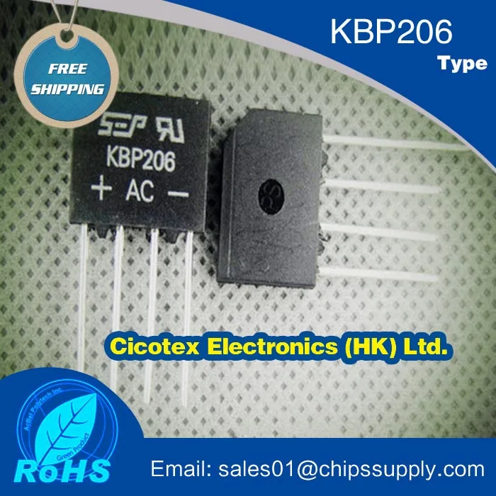 

10 шт./лот KBP206 выпрямительный мост DIP4