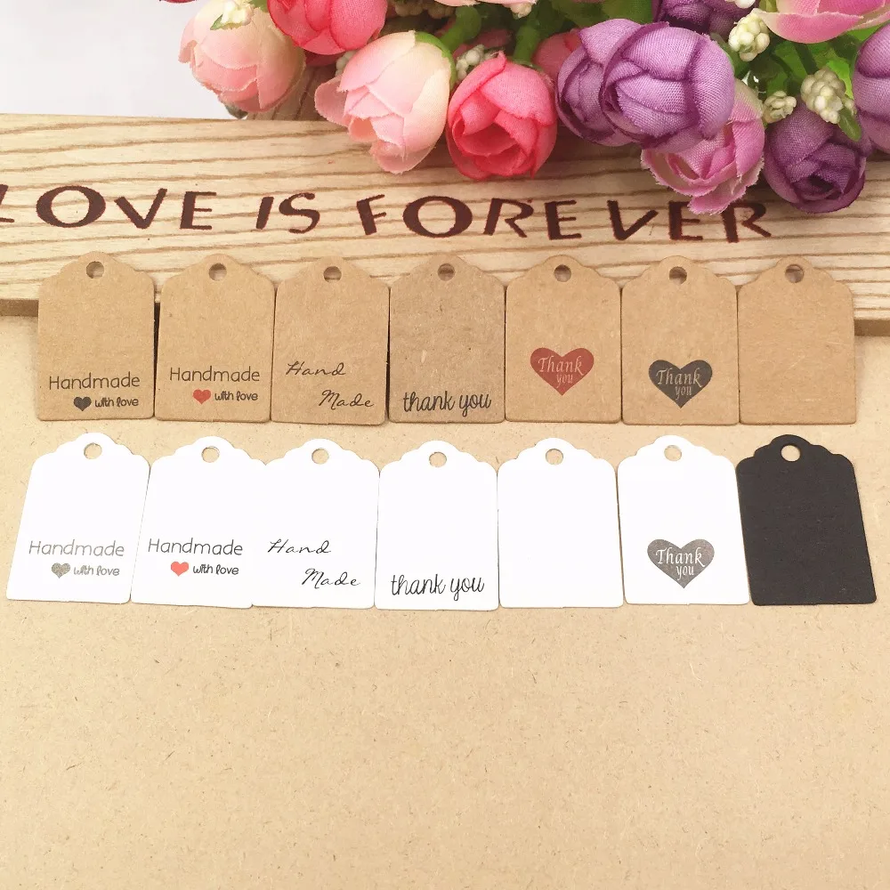 500 шт./лот 3*2 см подвесные бирки из крафт бумаги/DIY Подарочные Упаковочные этикетки