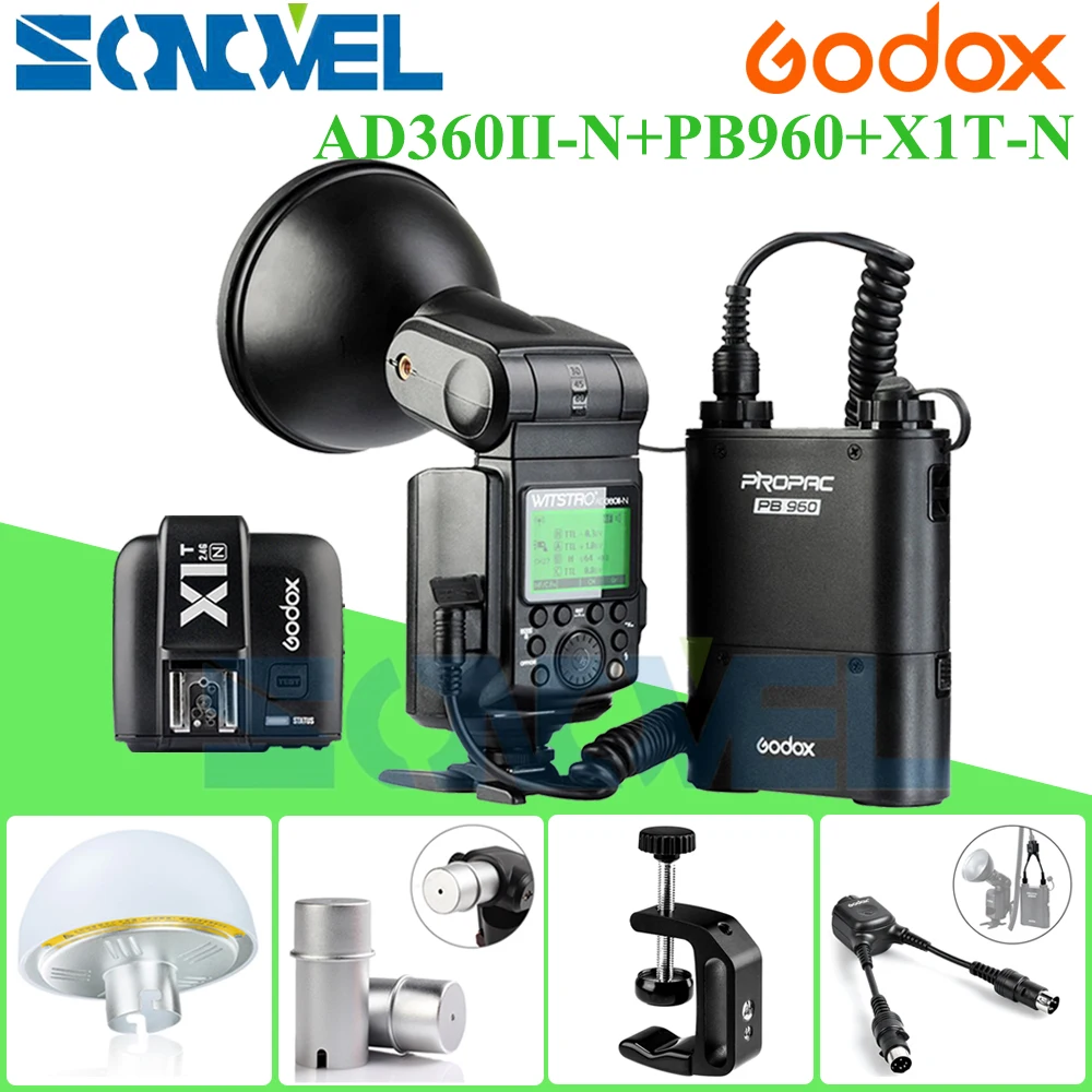 Godox AD 360 AD360II N TTL вспышка Speedlite On/Off Camera + PB960 Power Pack Black X1T передатчик для Nikon комплект