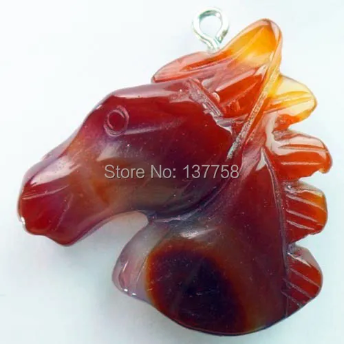 9 шт. красивая резная подвеска в форме лошадиной головы из смешанных камней бисер