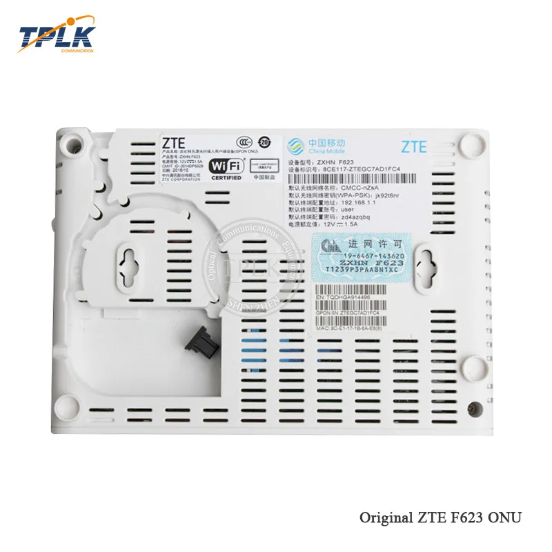 10 шт./лот оригинальный новый бренд ZXHN F623 ONU/ONT GPON английская версия с 1GE + 3FE 1