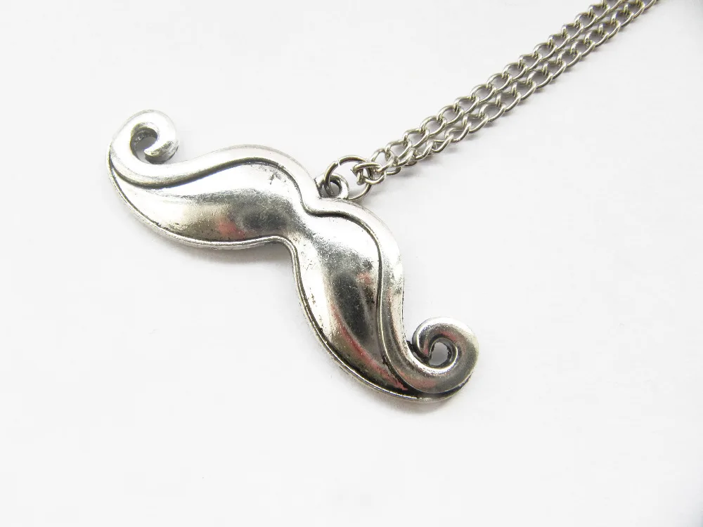 2 шт. Оптовая продажа-Усы Цепочки и ожерелья древний серебряный борода усы смешно