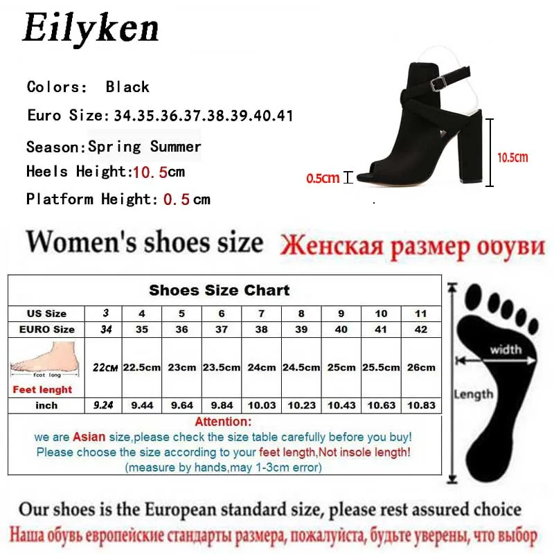 Женские сандалии гладиаторы Eilyken летние туфли на высоком каблуке с ремешком и