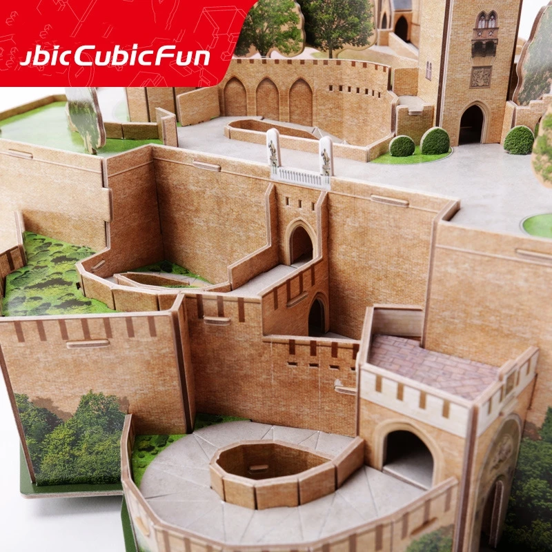 Классические головоломки Германия Бург Hohenzollern замок кирпич игрушечные масштабные модели наборы строительных бумаги архитектура