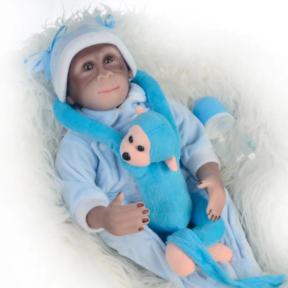 Уникальная Кукла Reborn Baby Monkey силиконовая Реалистичная игрушка для рук и ног с