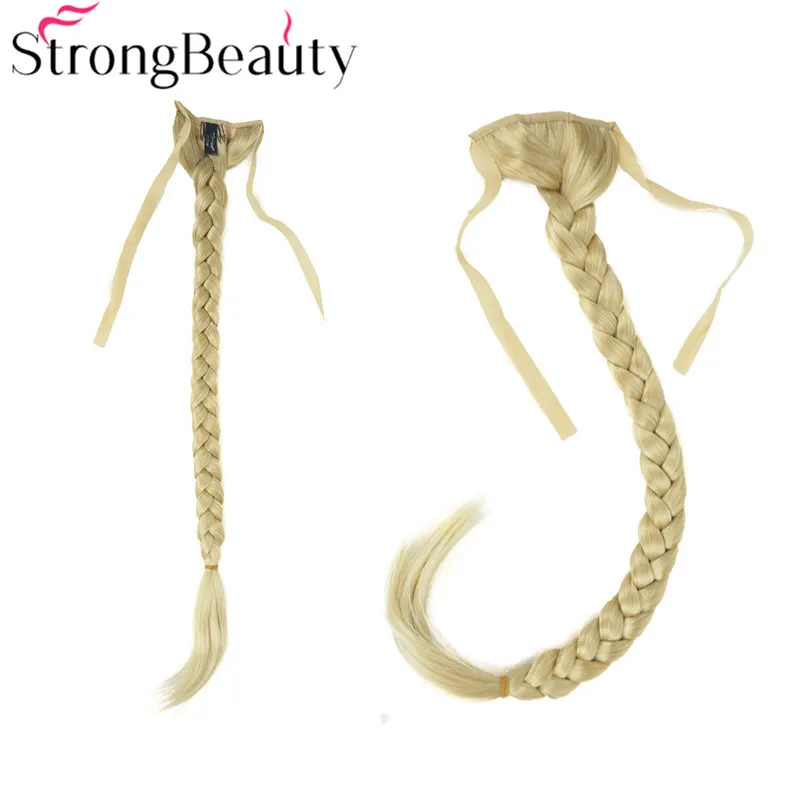 24BT613 StrongBeauty, длинный рыбий хвост, коса, конский хвост, наращивание, Синтетическая лента, шиньон, 16 цветов - Цвет: 24BT613