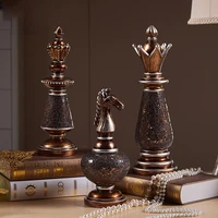 european luxury retro resin international chess figurines crafts home furnishing decoration livingroom table ornaments statues