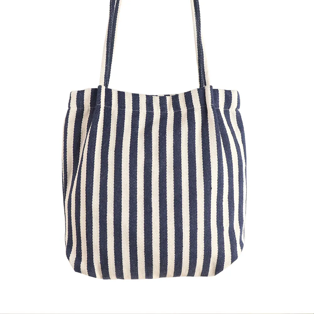 1 шт. Женская Холщовая Сумка с ручками для покупок в полоску | Багаж и сумки