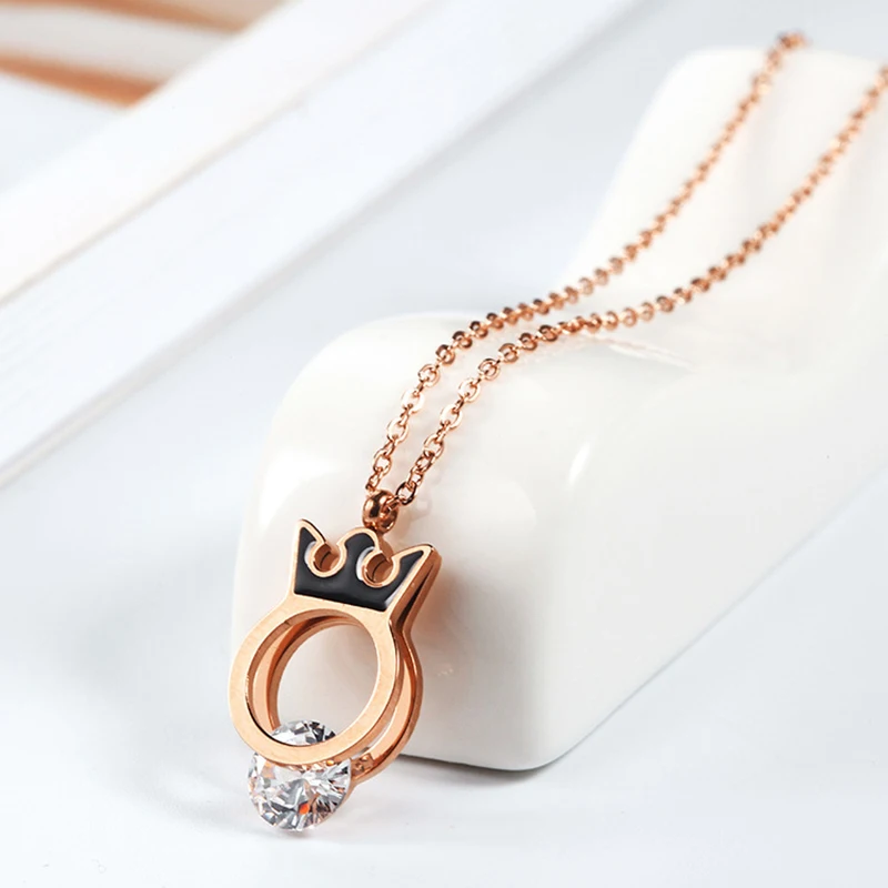 Женское колье из нержавеющей стали чокер с кубическим цирконием и цепочкой