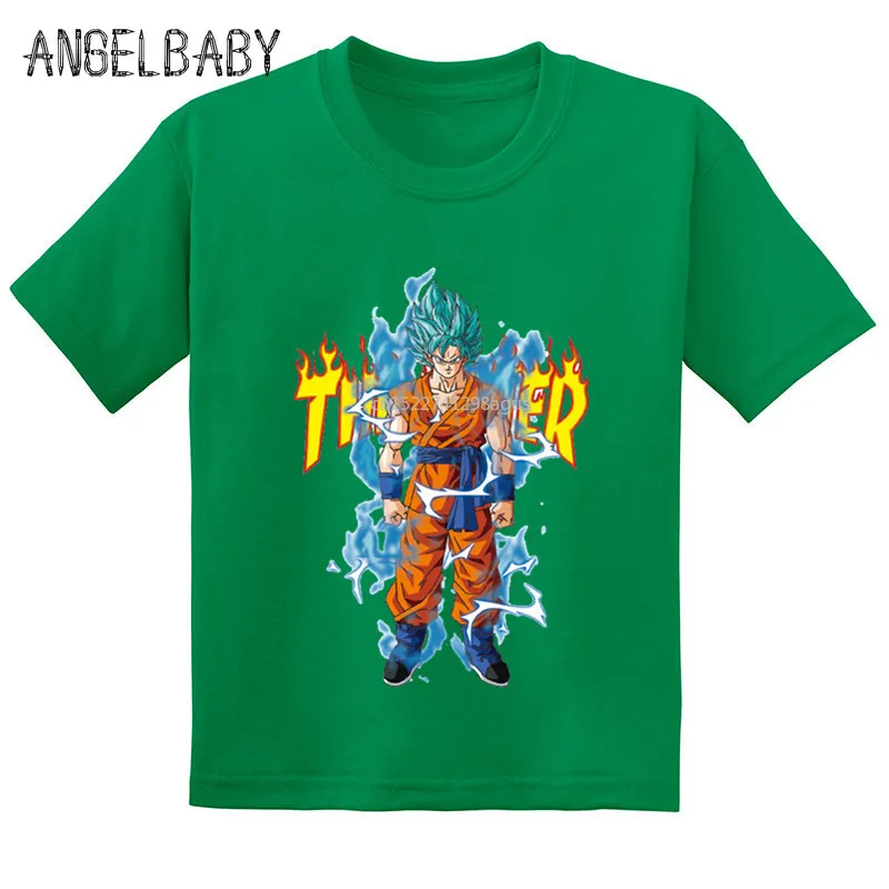 Новая Забавная детская футболка с изображением аниме Жемчуг дракона Z Saiyan Goku