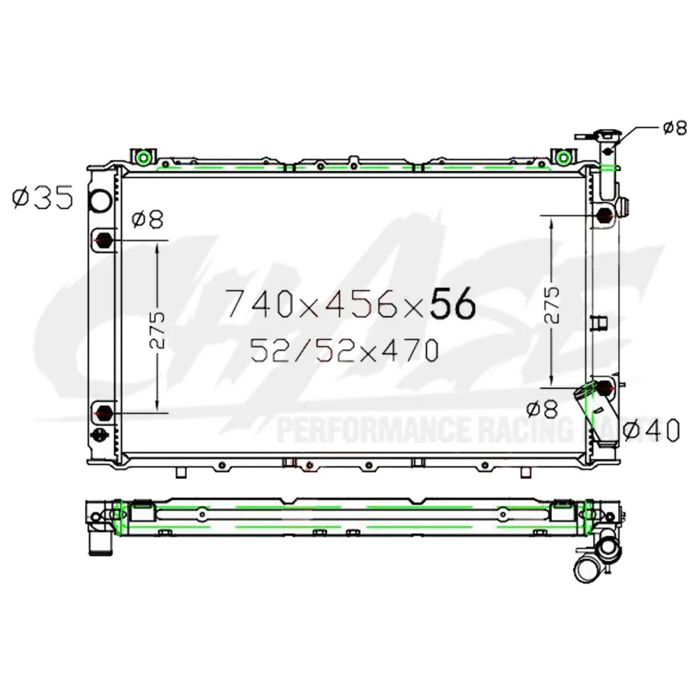 Алюминиевый радиатор для бензина NISSAN Y60 TD42 TB42 TB45 AT MT 56 мм OEM:21460 1Y060|Радиаторы и