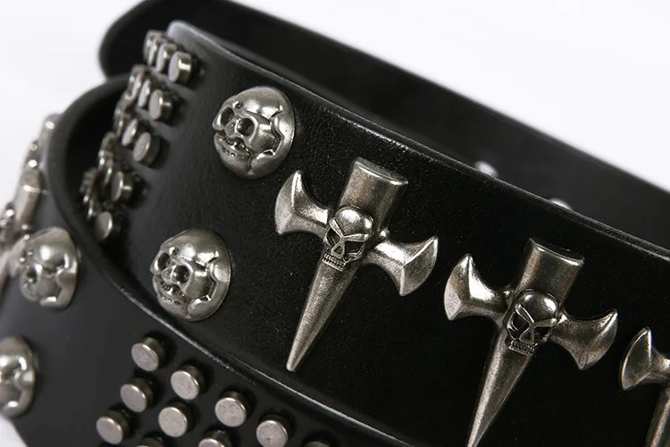 ZAYG тяжелый металлический пояс из натуральной кожи рок-пояса с черепами для мужчин и женщин винтажные пряжки заклепки широкие Панк мужские и женские джинсы ремень