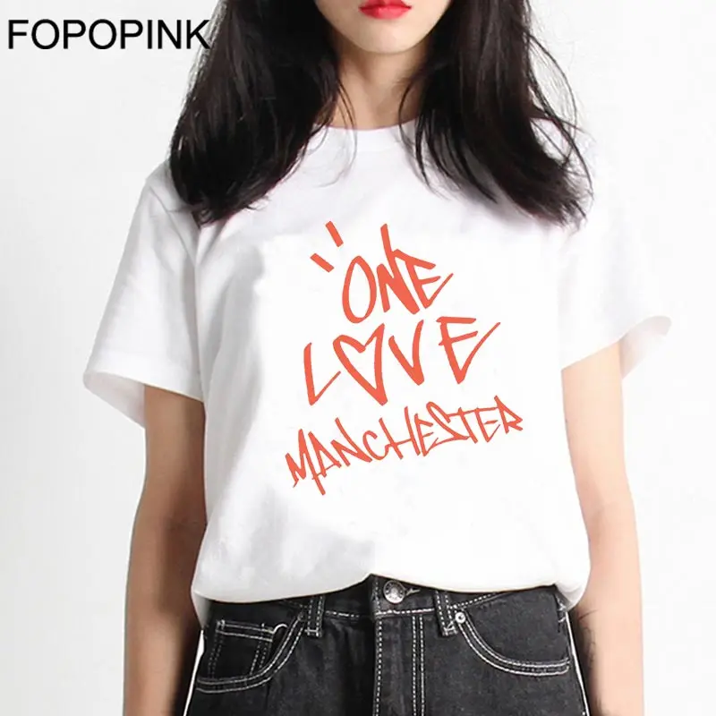 Футболка Ariana Grande для женщин футболки графики One Love Манчестера Женские из 100%