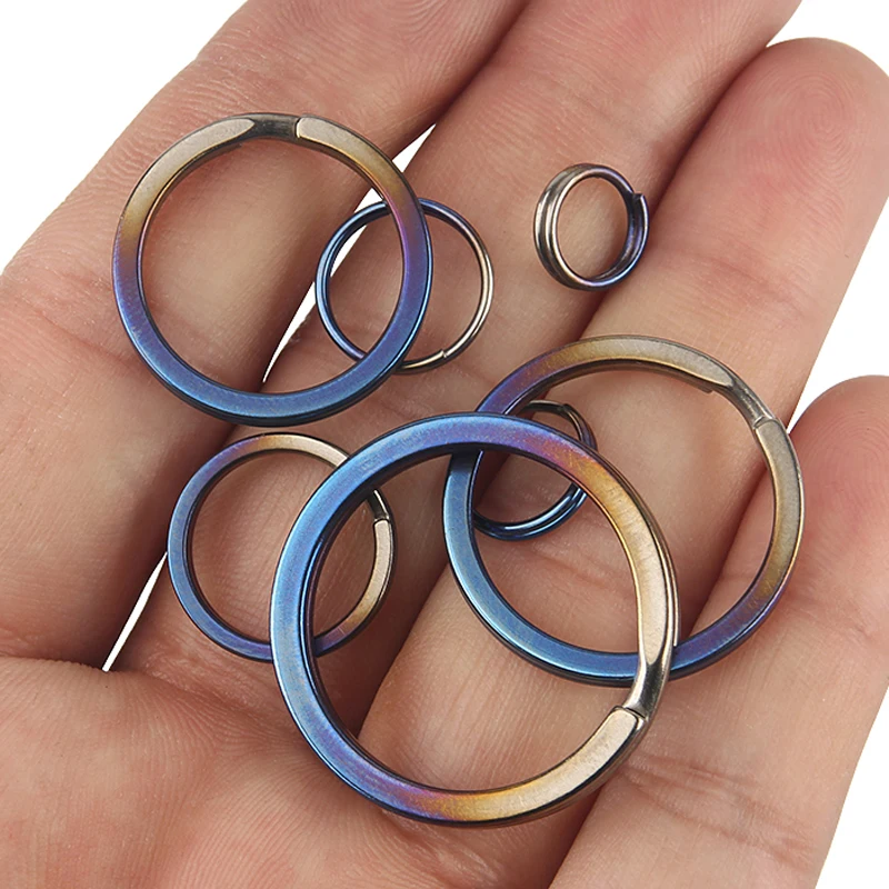 1 шт красочные Титан кольцо для ключей из сплава повседневного использования
