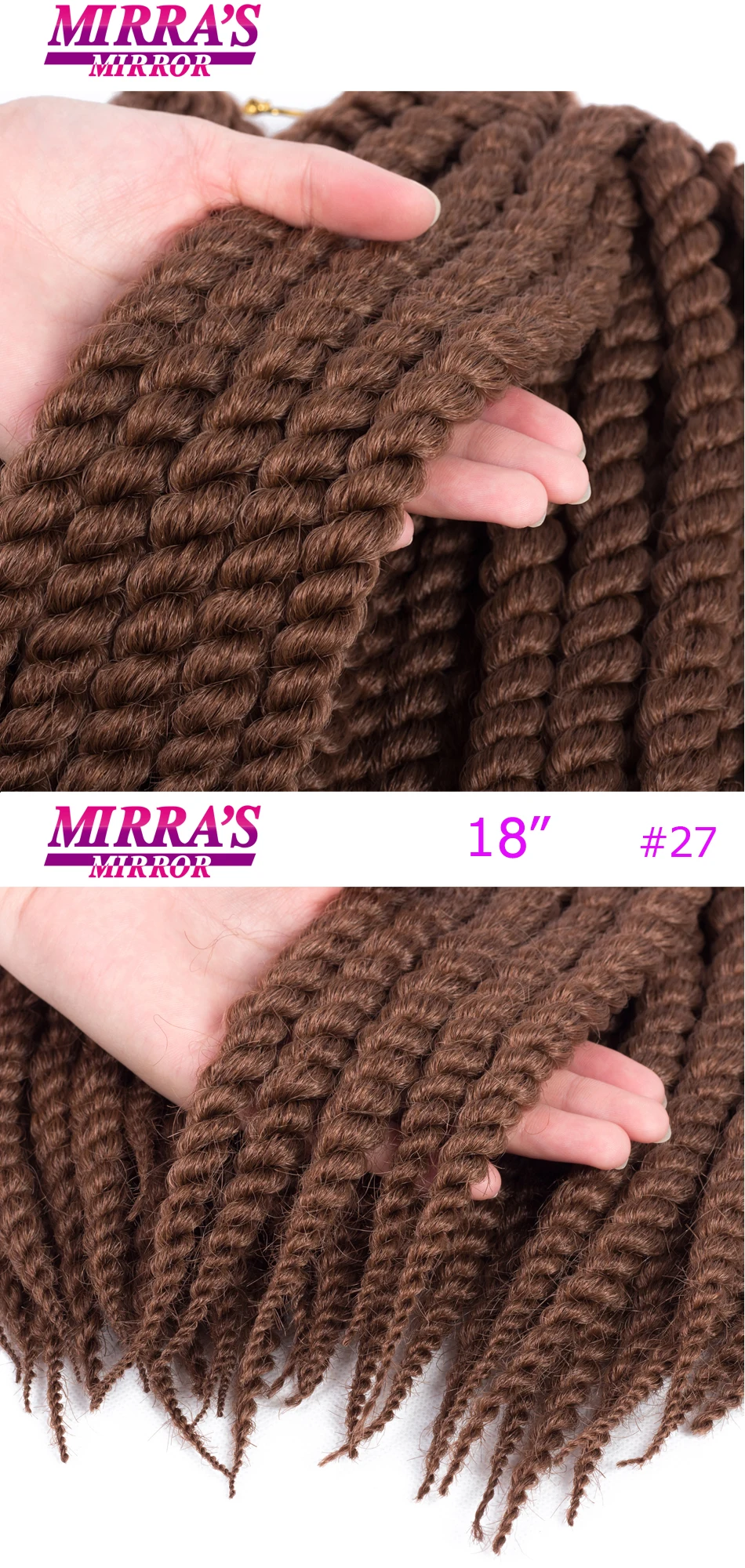 Mirra's Mirror 6 шт. Twist Hair 1" 18" 2" Гавана Twist вязание крючком косы синтетические плетеные волосы 2X 12 прядей/упаковка