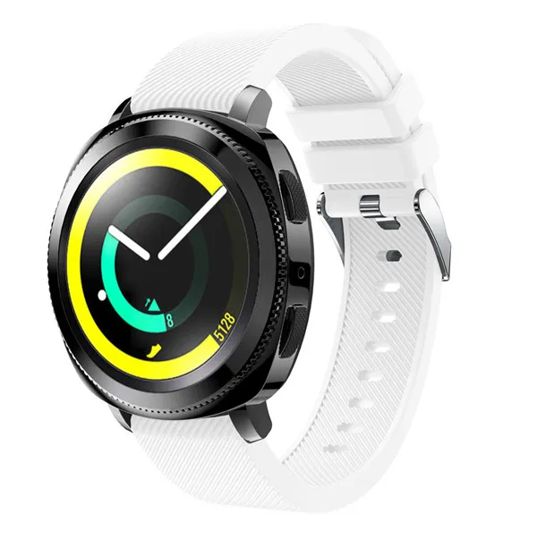 20 мм ремешок для наручных часов amazift Bip ремешок для смарт-часов Garmin Vivoactive 3/645 силиконовый ремешок для наручных часов для samsung Шестерни S2 спортивный браслет - Цвет: Белый