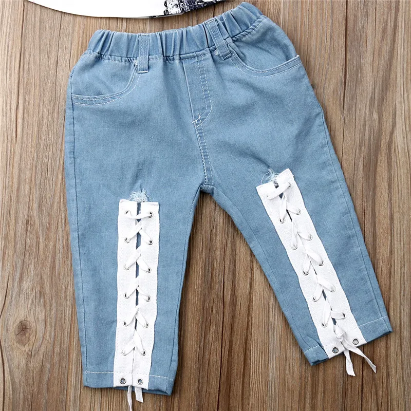 Комплект летней одежды из 2 предметов для девочек Повседневная футболка с