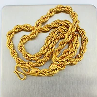twisted chain yellow gold filled mens rope chain twisted necklace