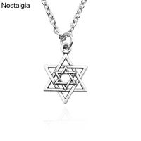 nostalgia star of david necklace jewish faith religious jewelry judaism hexagram pendant for men women
