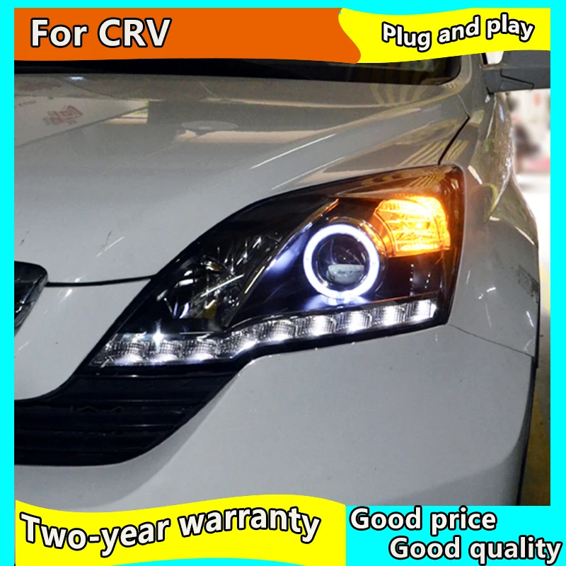 

Car Styling Headlight assembly For Honda CRV 2007-2011 For CR-V LED Angel Eye DRL Q5 bi xenon lens h7 xenon Front light