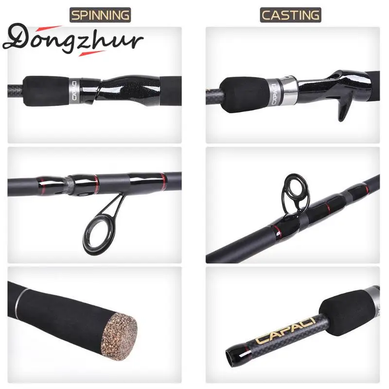 2,1 м 2 сегментов Спиннинг/Литье M Мощность линии wt.6-15lb приманки wt.1/8-3/4 oz углерода спиннинг литья приманка рыболовной удочки