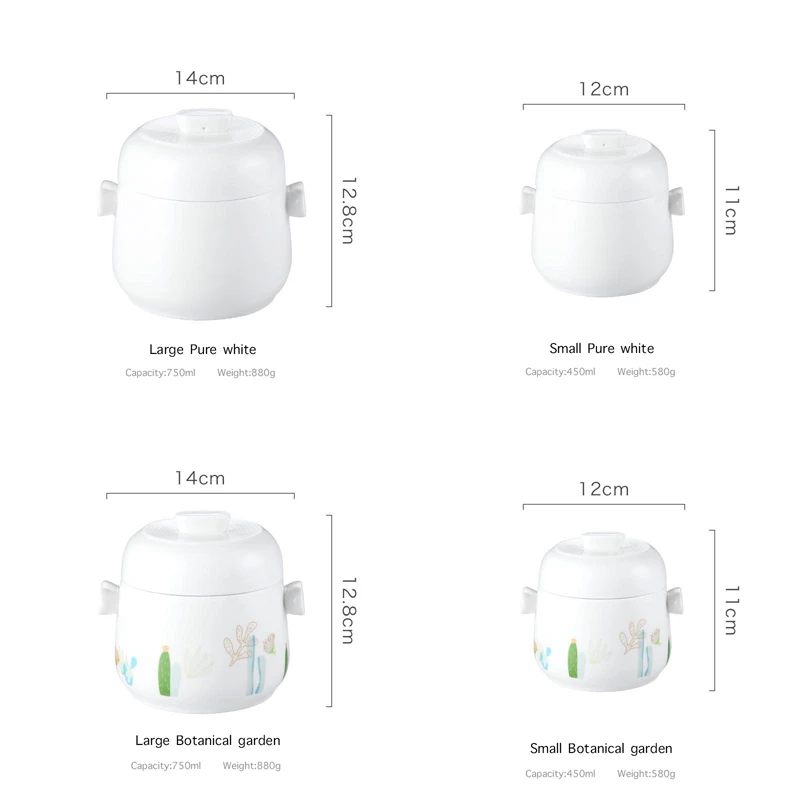 

Multifunctional Water Stewing Cup Double Cover Ceramics Stew Cup Health Pot Dessert Cups Kitchen Storage Jars Gadgets
